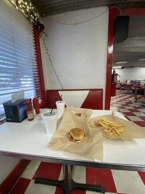 Adorable booth & best burgers around