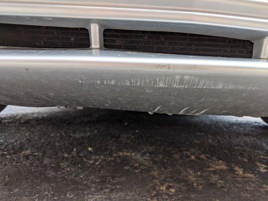 As you can see the parking bumper scraped the center of my bumper.