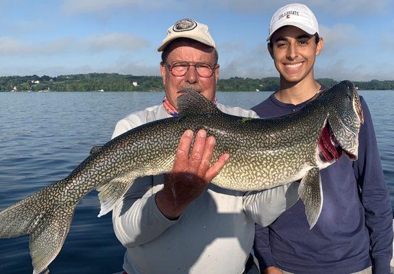 large lake trout skaneateles with lucky buck fishing charters