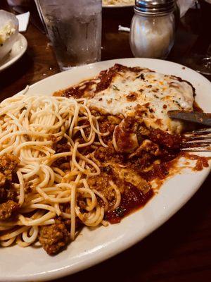 Eggplant parmigiana and Bolognese