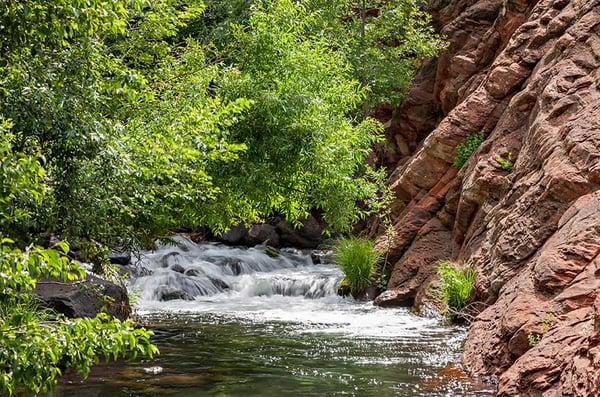 Oak Creek next to The Briar Patch Inn