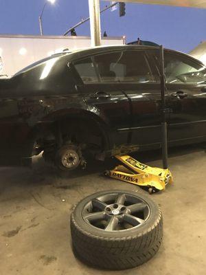 Replacing my back breaks and tire rotation