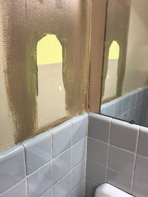 Location where soap dispenser used to be