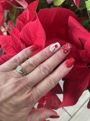 Christmas nail designs - snowflake and Rudolph -  perfect design from the pictures