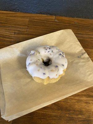 Blueberry lavender, vegan and gluten free cake or donut delicious