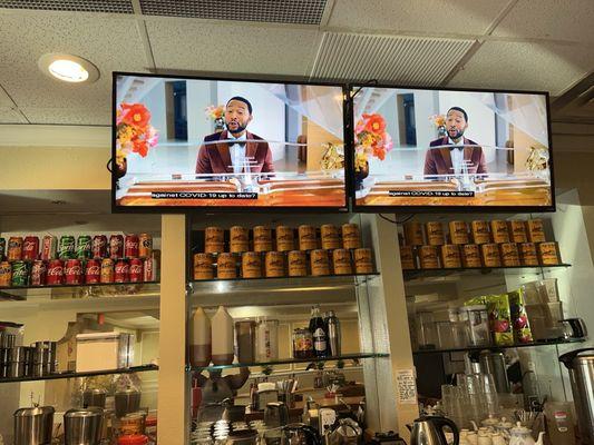 The Televisions and bar area