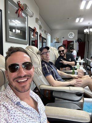 Boys night out for deluxe mani/pedis!! Love you, Tina!!!