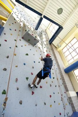 Rock climbing and ropes course on our 50 foot rock wall!