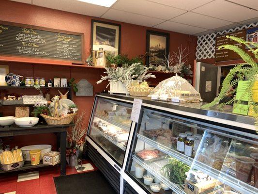 Nice selection of Italian meats, pastas and salads.