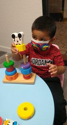 Waiting for our appointment time, my son has his fun an relaxation with toys an books at the clinic. He like the toddler tables and chairs.