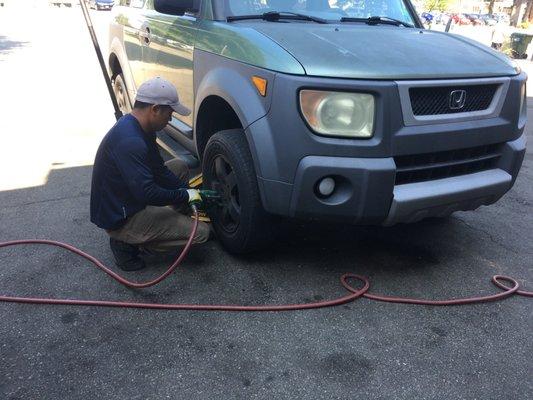 Fixing tire!