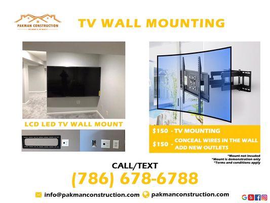 We will mount your TV for you.