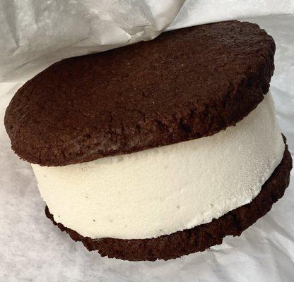 The Usual: vanilla bean ice cream hugged by brookies (brownie cookies)