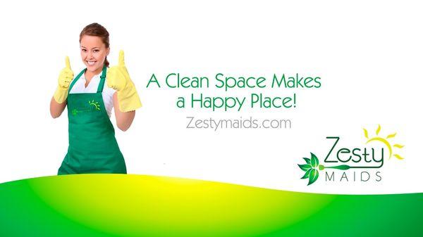 A Clean Space Makes a Happy Space! Let Zesty Maids take care of the cleaning for you!