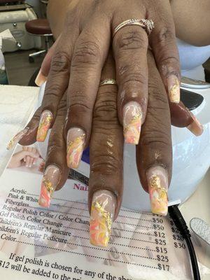 Marble water nails