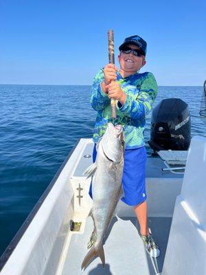 Amberjack, gulf fishing on light tackle Destin, FL. Scallywag Charters with Captain Nick