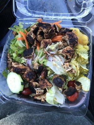 Blackened chicken salad. Tastes WAY better than it looks! Fantastic.