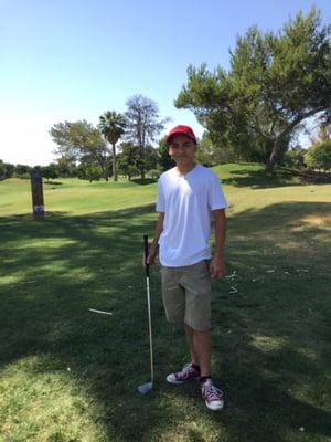 Alex first time golfing