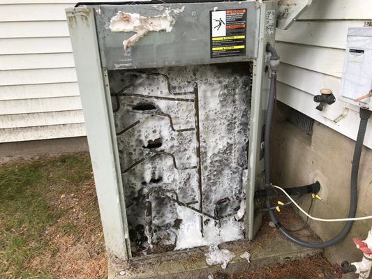 Air Conditioning coil being cleaned.