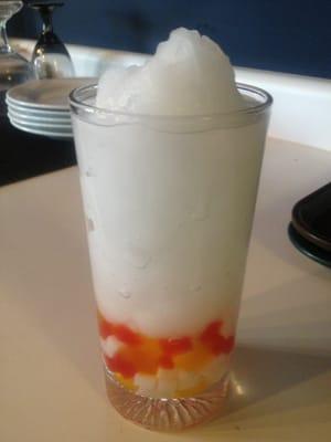 Lychee slush with rainbow jelly