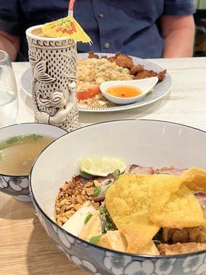 Original street noodle, delish! That fancy glass is a spiked Thai ice tea...kinda small serving especially filled with ice