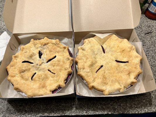 Blueberry and mixed berry pies