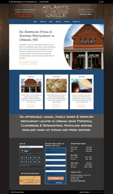 Website Design for Atlantic Grille Restaurant in Frederick MD