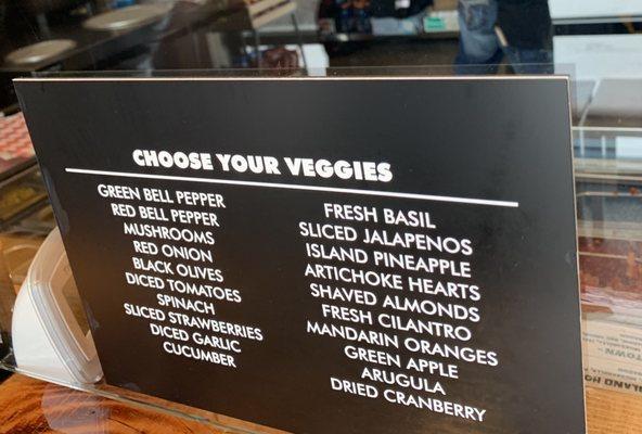 Veggie options