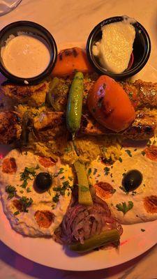 Chicken kebab plate