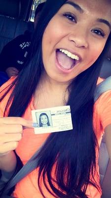 Darlene with her new driver license.