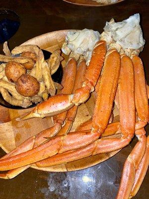 Crab legs (with their BOMB fries)