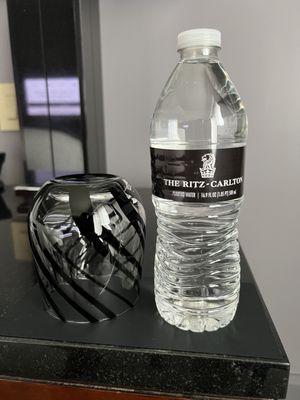 In-Room water on bedside tables.