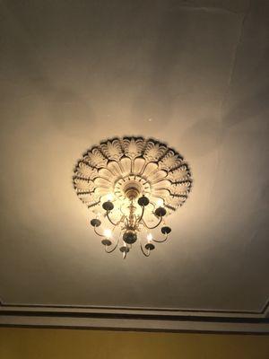 Medallion on ceiling of the parlor.