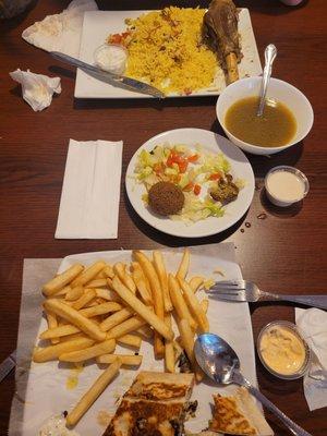 Shawarma Saj, Lamb Shank, & Falafel