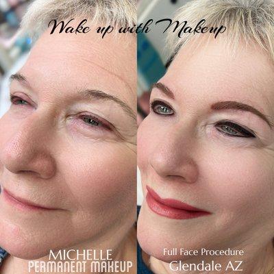 Full face permanent makeup-Michelle Permanent makeup