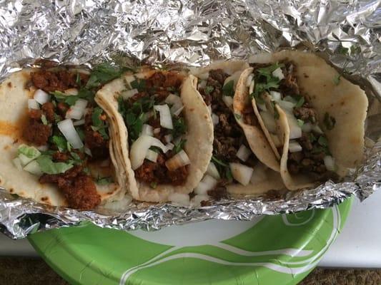 (l-r) Al pastor & carne asada