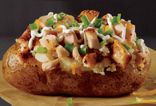 Texas sized stuffed potato with Natural Turkey.