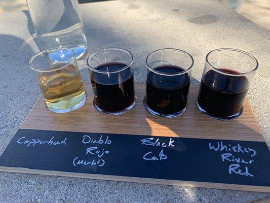 Wine flight - black cab & whiskey River were the favorites