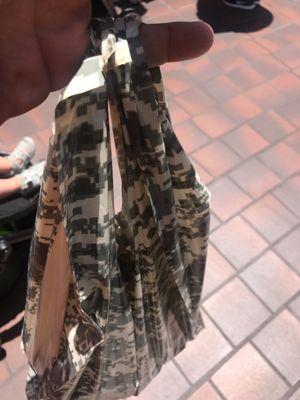 Camo bags when making a buy