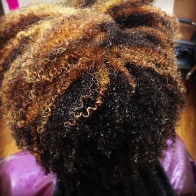 Dimensional Color on naturally curly hair.