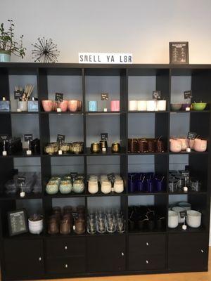 Different choices of candles, diffusers and sprays