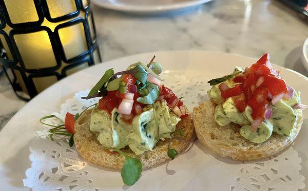 A tasty treat from the kitchen with cucumber, tomatoes and garnish