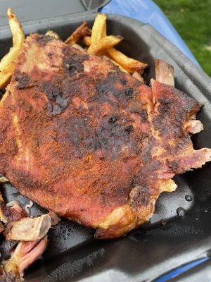 Ribs---never seen anything like it.  Looks like was on a grill and not a smoker. Sorry but those are bad