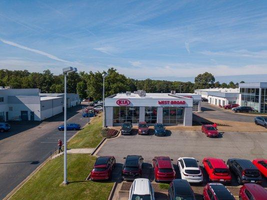 Drone view of the Kia building