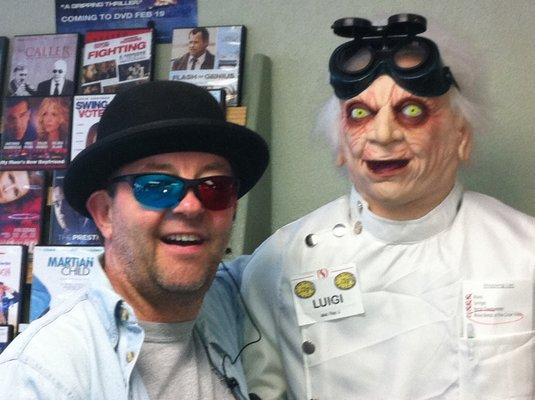 We do it up for Halloween. Dr. Shivers will "greet" you at the door...whether you like it or not!