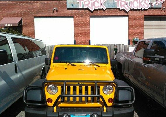 Grille guard, hood lock, and tow hooks.