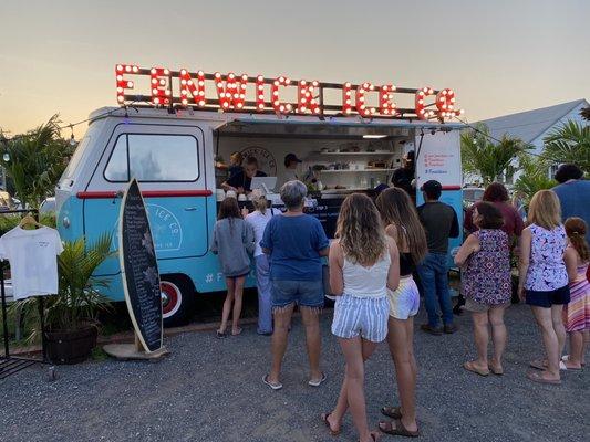 This is the Fenwick Ice Co's famous VW Bus - surrounded by satisfied customers like ourselves.