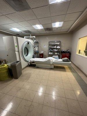 CT room where they do CT Scans and inject dye