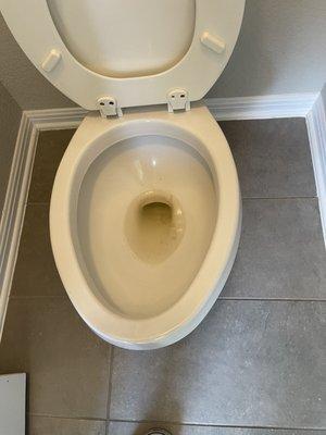 Dirty toilet prior to our move in