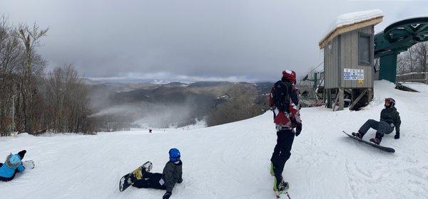 Plenty of snow but long lines were draining